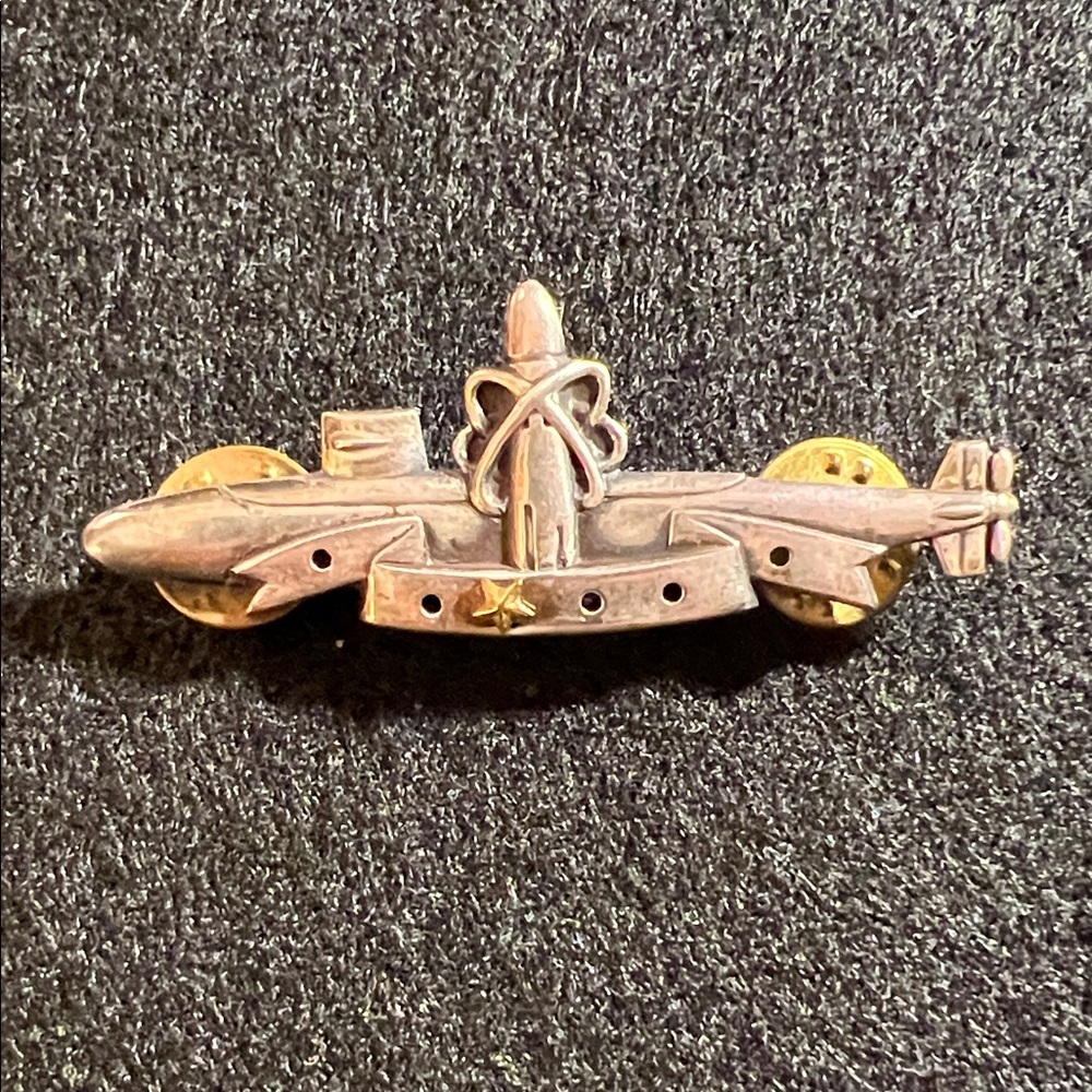 Gold and Silver Submarine Pin